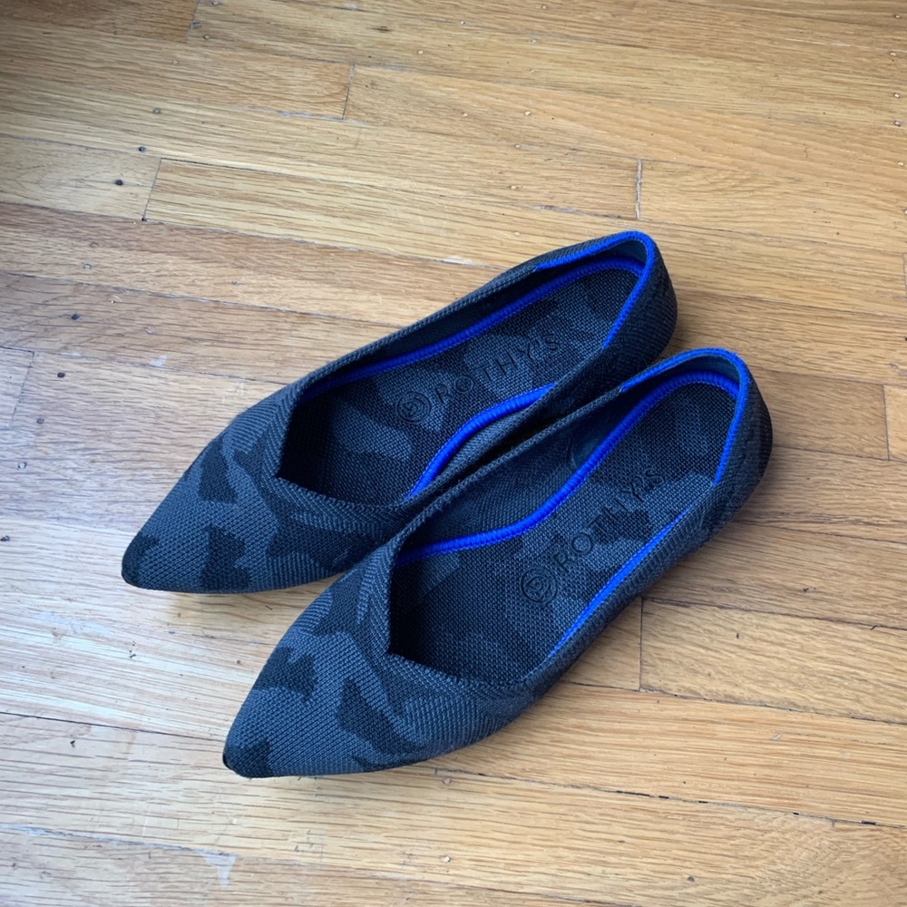 Rothy’s Grey Camo Point Flats size 7.5